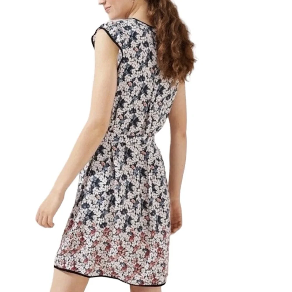 NWT Loft Size Small Petite garden split neck pocket dress $89 no belt